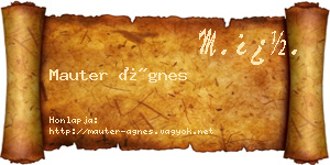 Mauter Ágnes névjegykártya